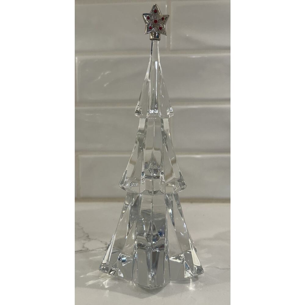 Lenox Red Pave Jewels Starbright Lead Crystal 9”‎ Christmas Tree Holiday Decor
